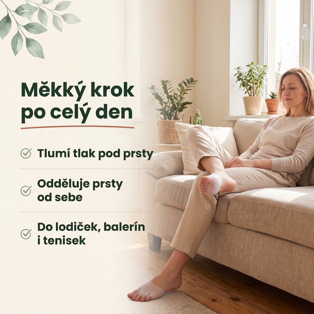 Silikonový polštářek pod chodidlo s oddělovačem prstů do lodiček i tenisek
